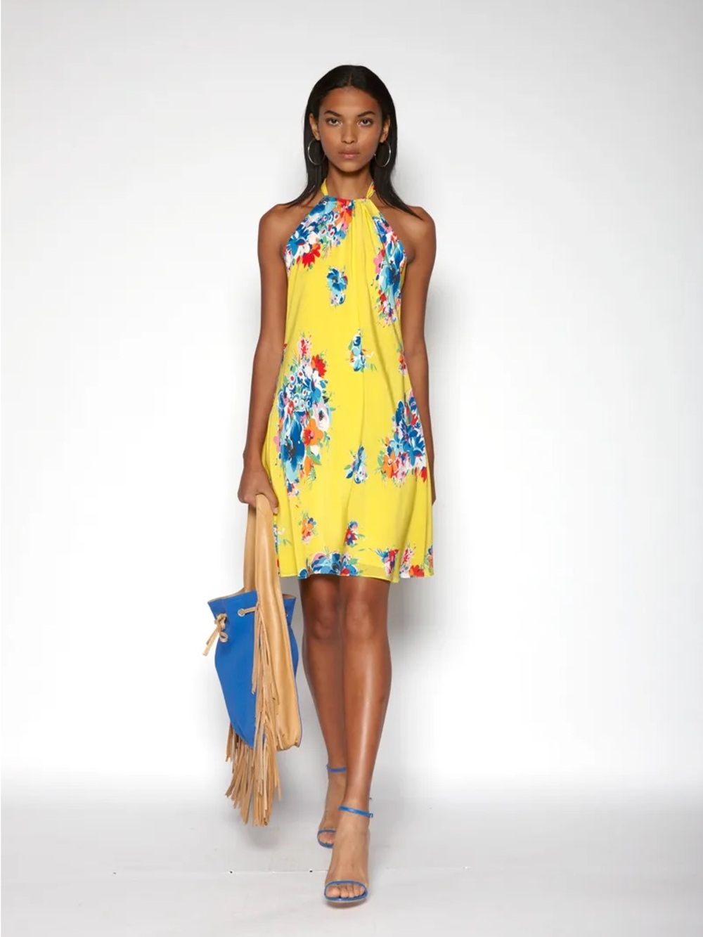 NEW Polo Ralph Lauren RUNWAY Floral Halter Tie Back Silk Mini Dress